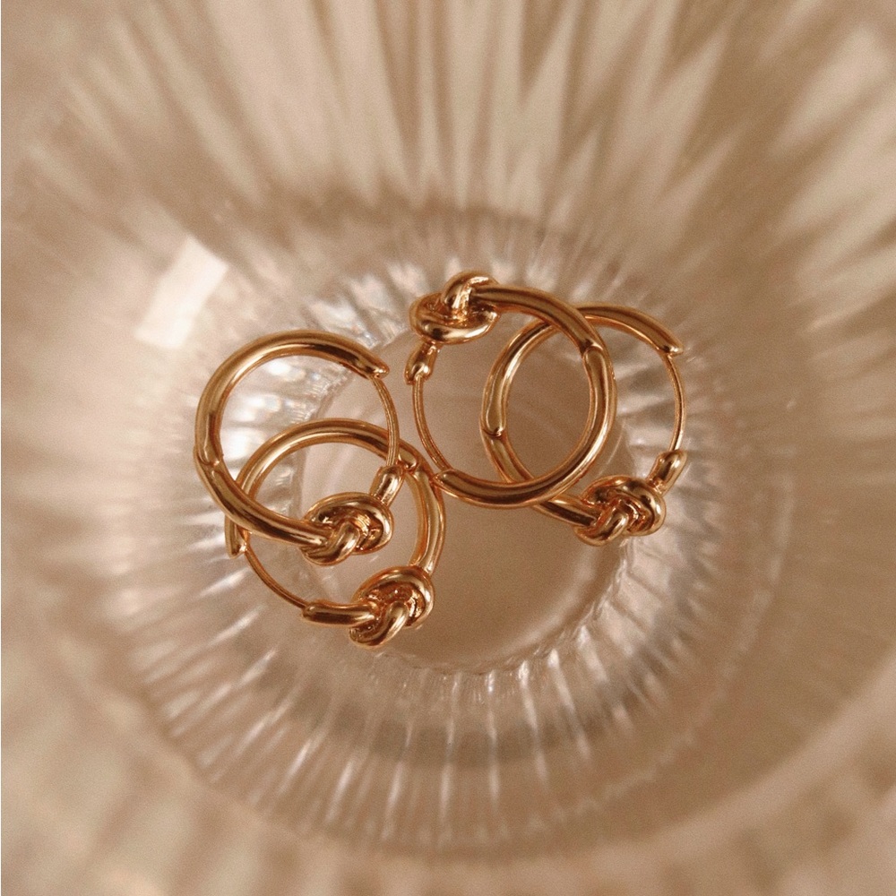 Gold Love Knot Hoops